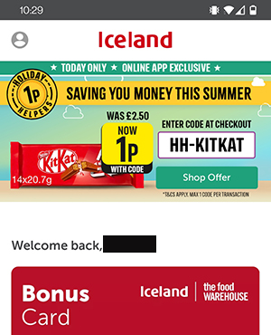 Iceland app (Image: Iceland)