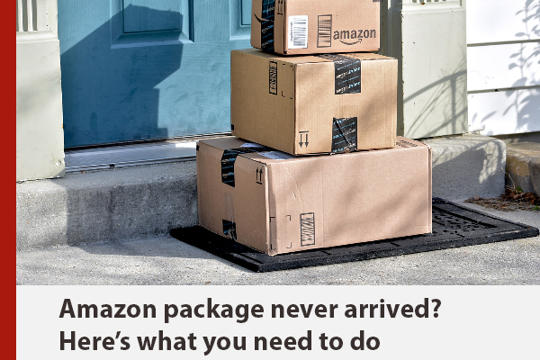 Amazon packages at a door (image: lovemoney - Shutterstock)