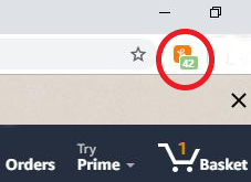 Honey highlighting Amazon codes (Image: Amazon - Firefox)