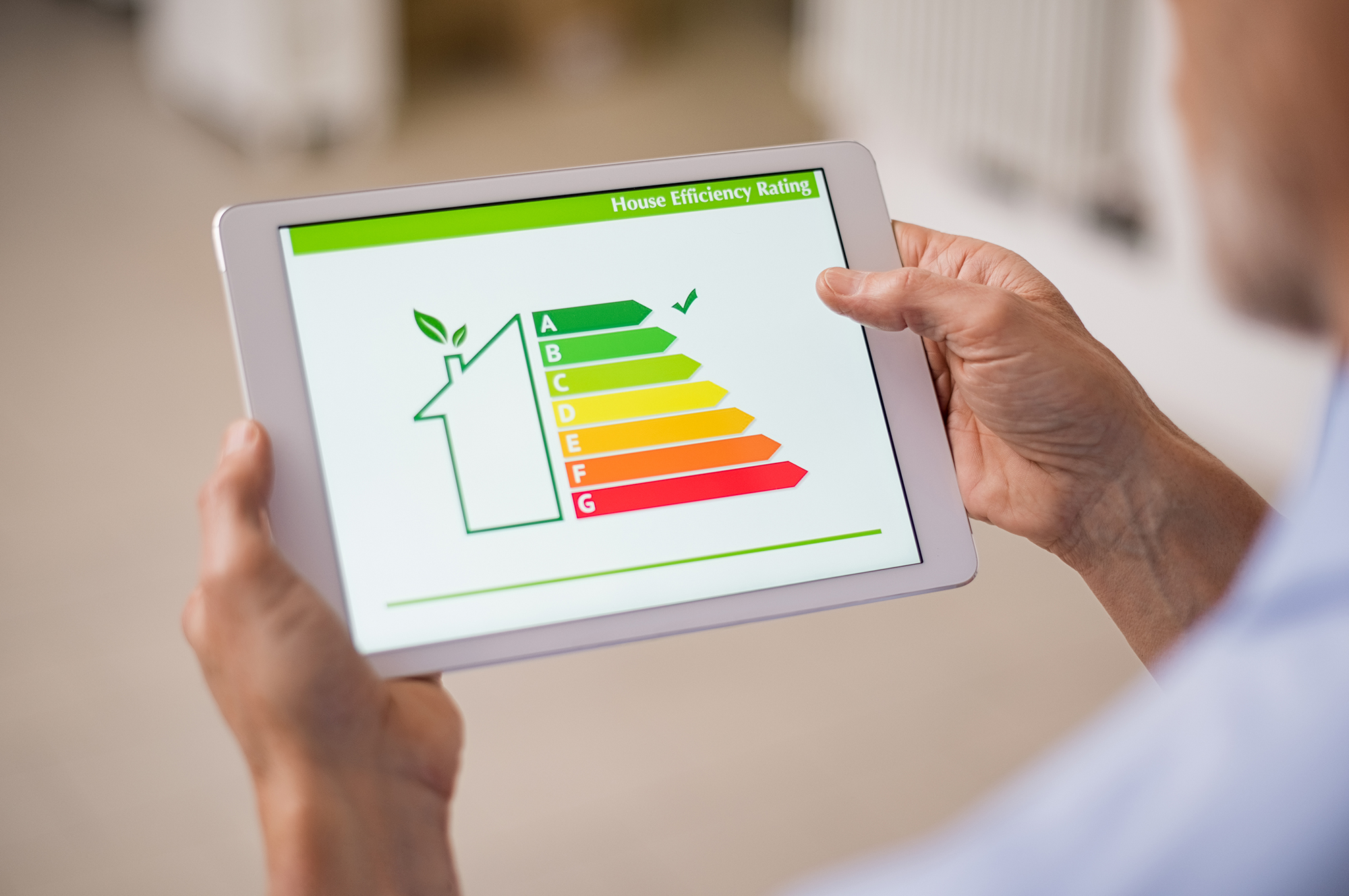 House efficiency rating on an app. (Image: Shutterstock)