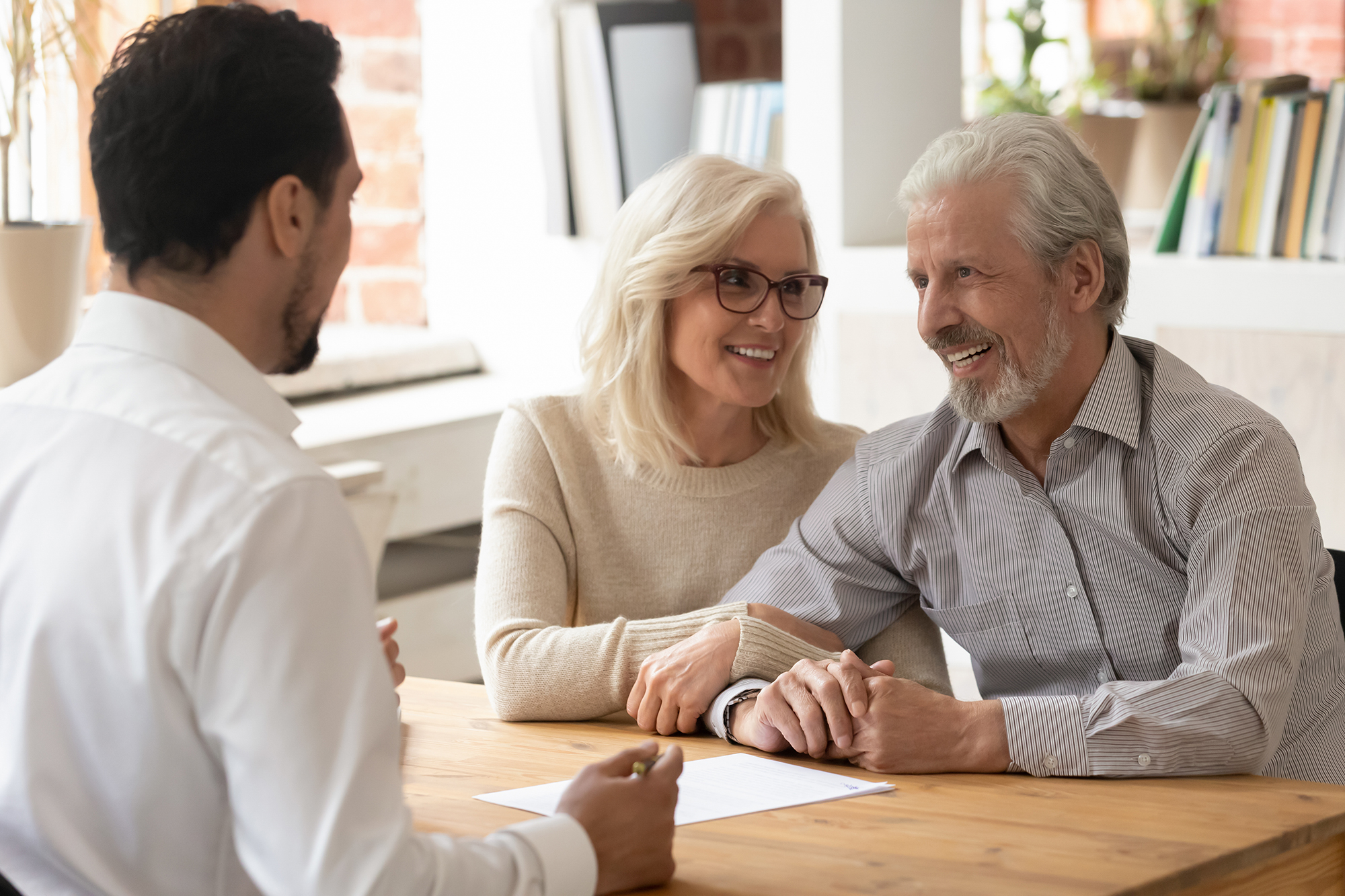 Older couple getting financial advice. (Image: Shutterstock)