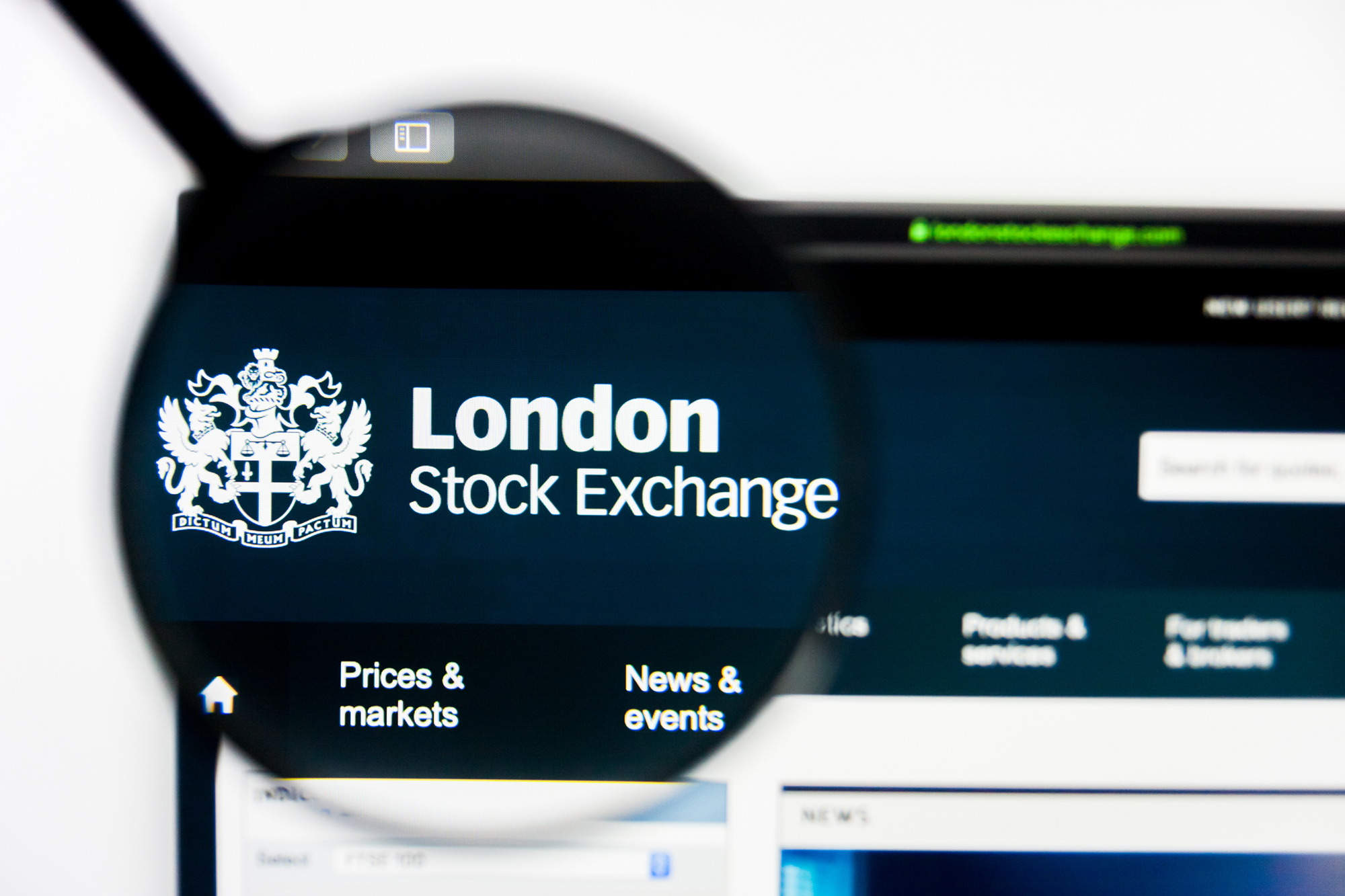 London Stock Exchange website. (Image: Shutterstock/Pavel Kapysh)