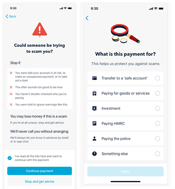 New Monzo scam warnings. (Image: Monzo)