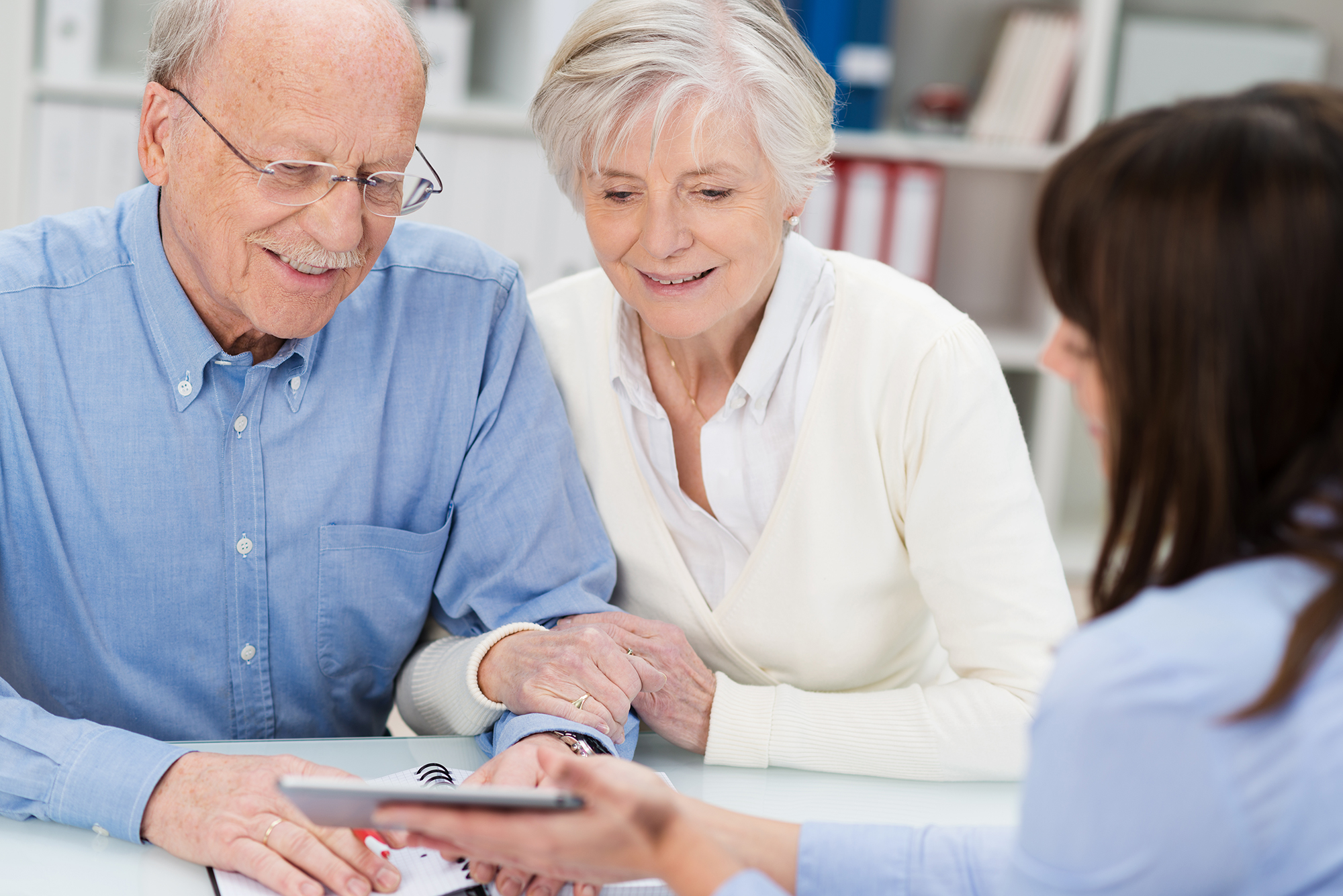 Couple getting advice on their pension. (Image: Shutterstock)