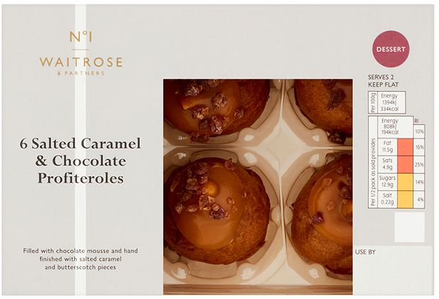Salted caramel and chocolate profiteroles. (Image: Waitrose)