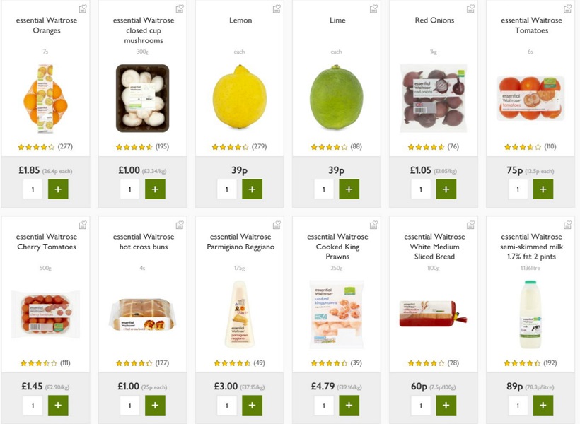 Waitrose essential range (Image: Waitrose)