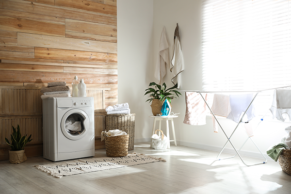 Washing machine and dryer rack. (Image: Shutterstock)