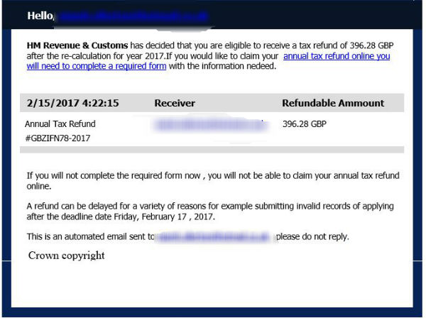 What a fake tax refund scma looks like (Image: loveMONEY)