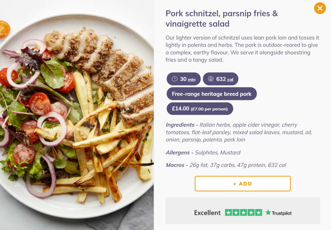 Pork schnitzel (Image: Mindful Chef)