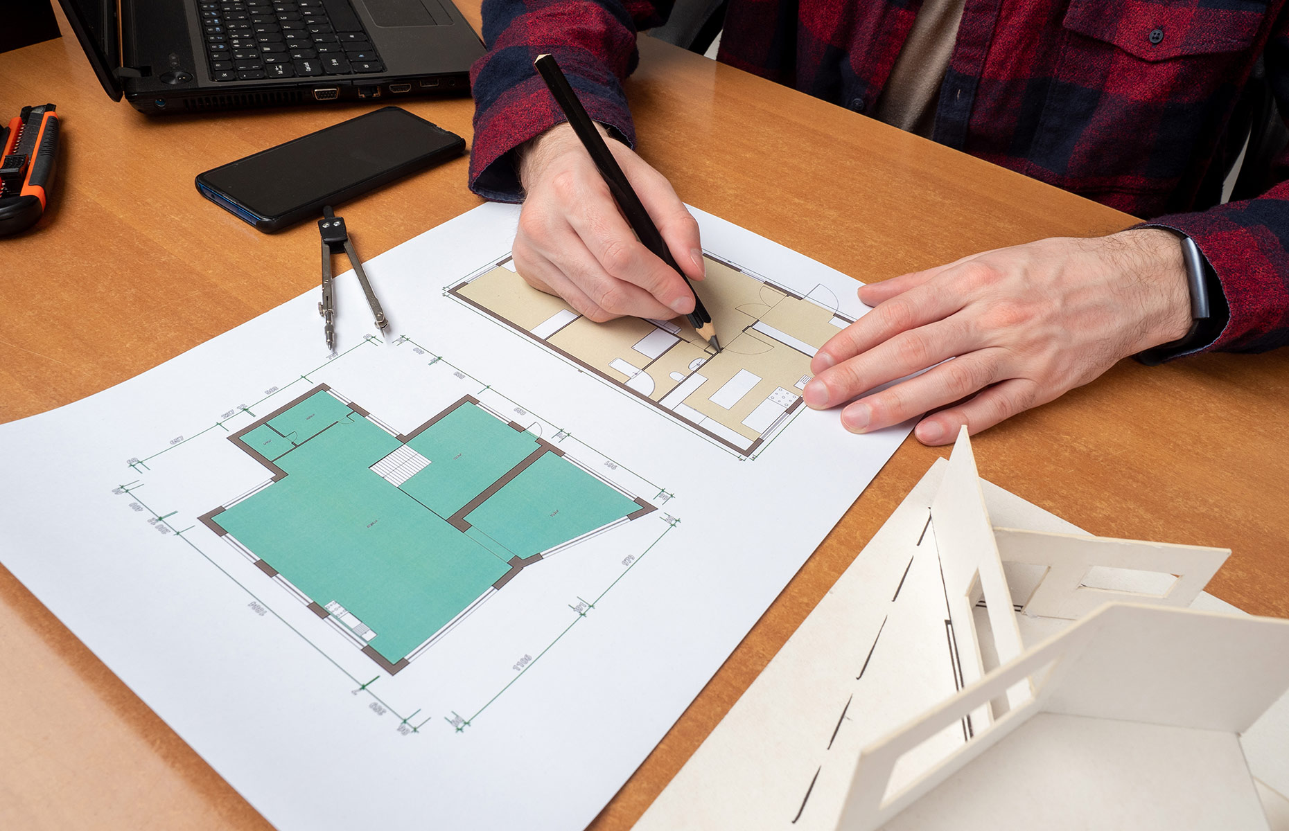 planning permission drawings close up