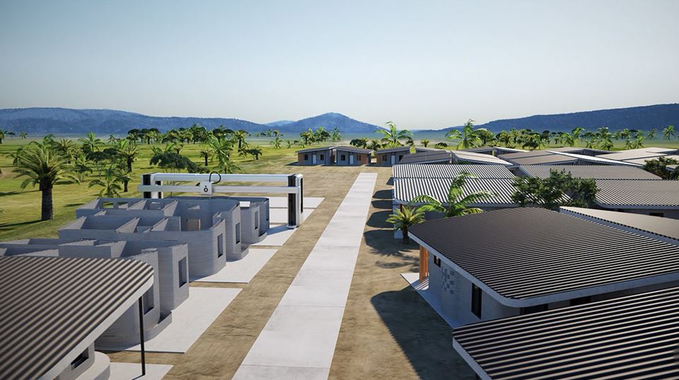 The world's first 3D-printed village built in 24 hours