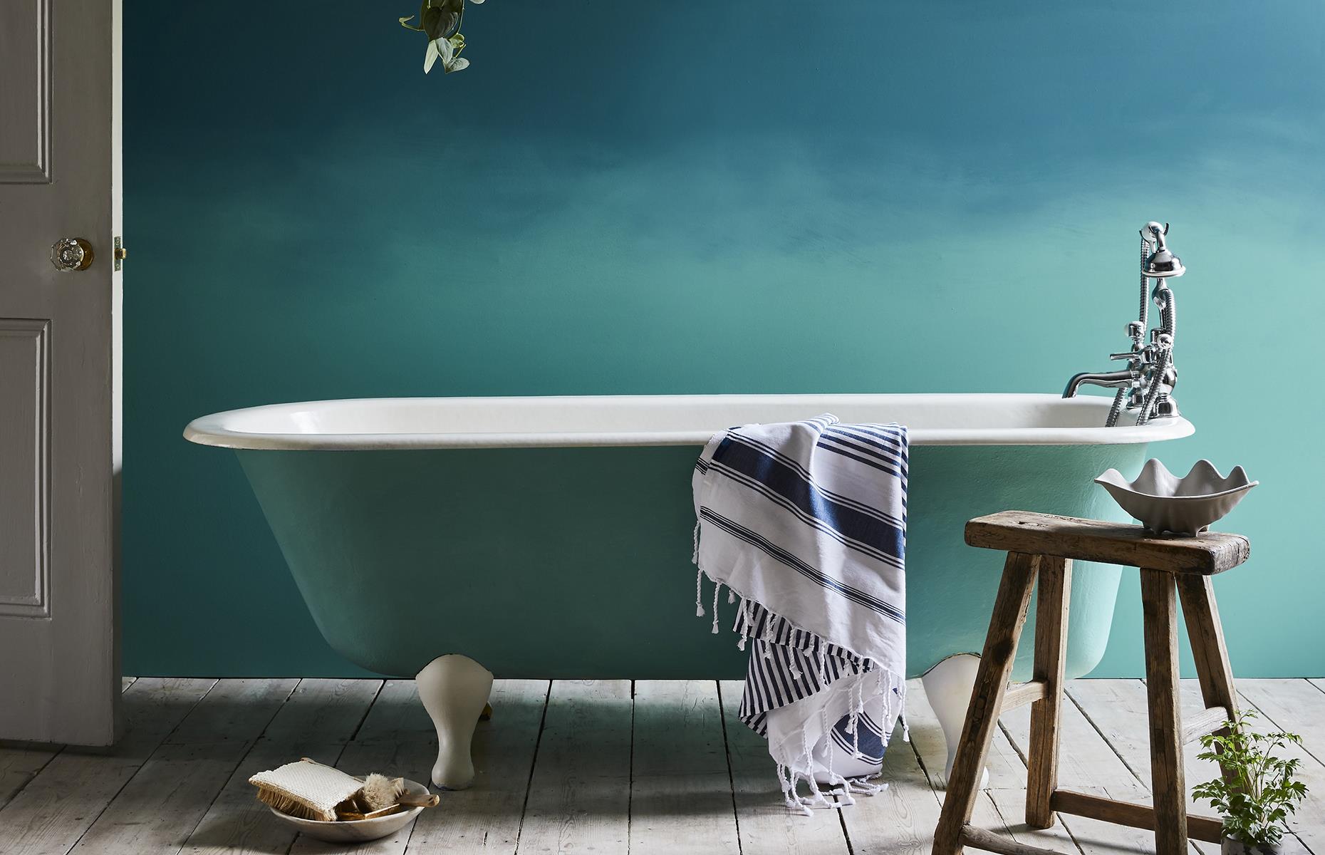 Entice buyers with soft, relaxing blues in your bathroom. Image: Annie Sloan