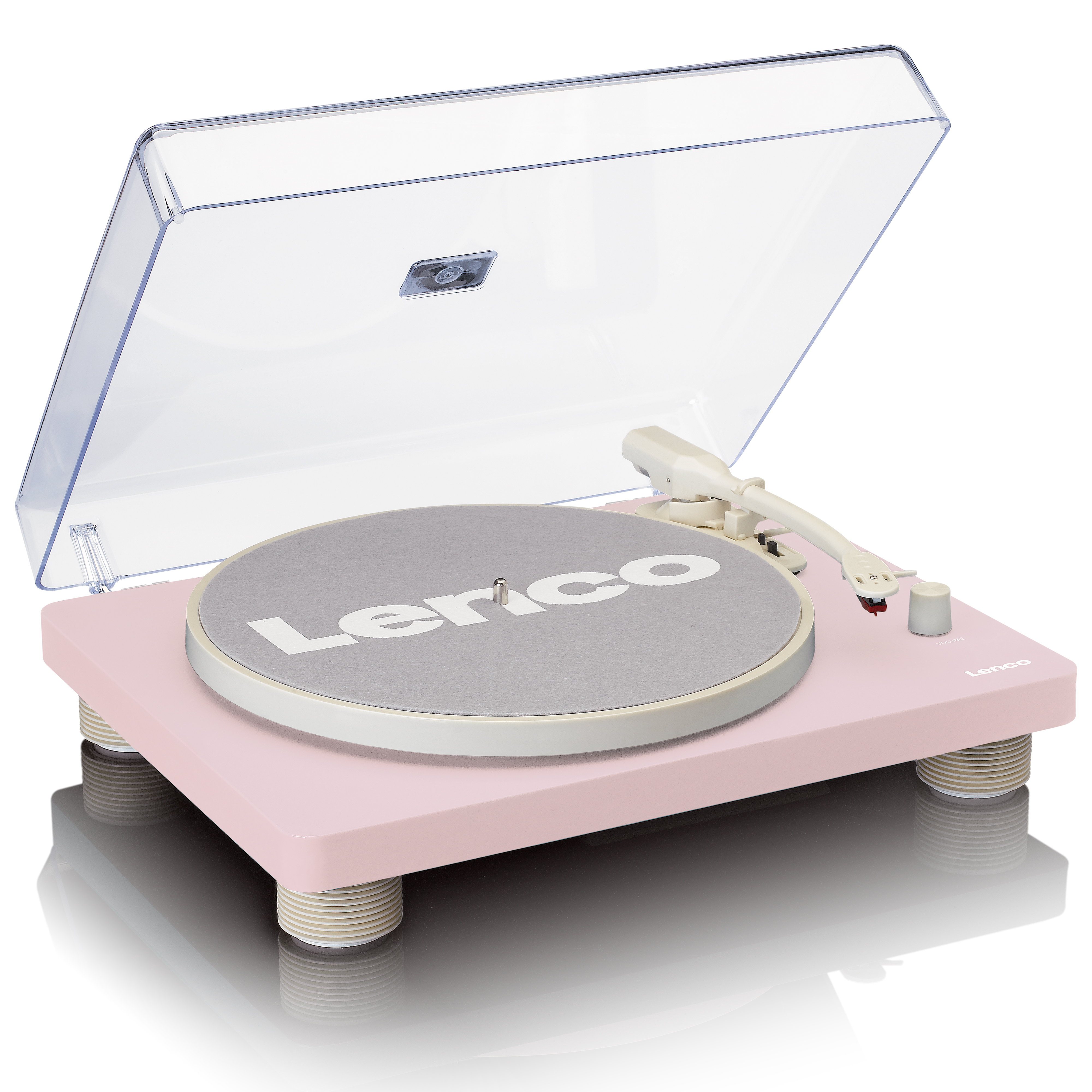 Lenco turntable wooden pink
