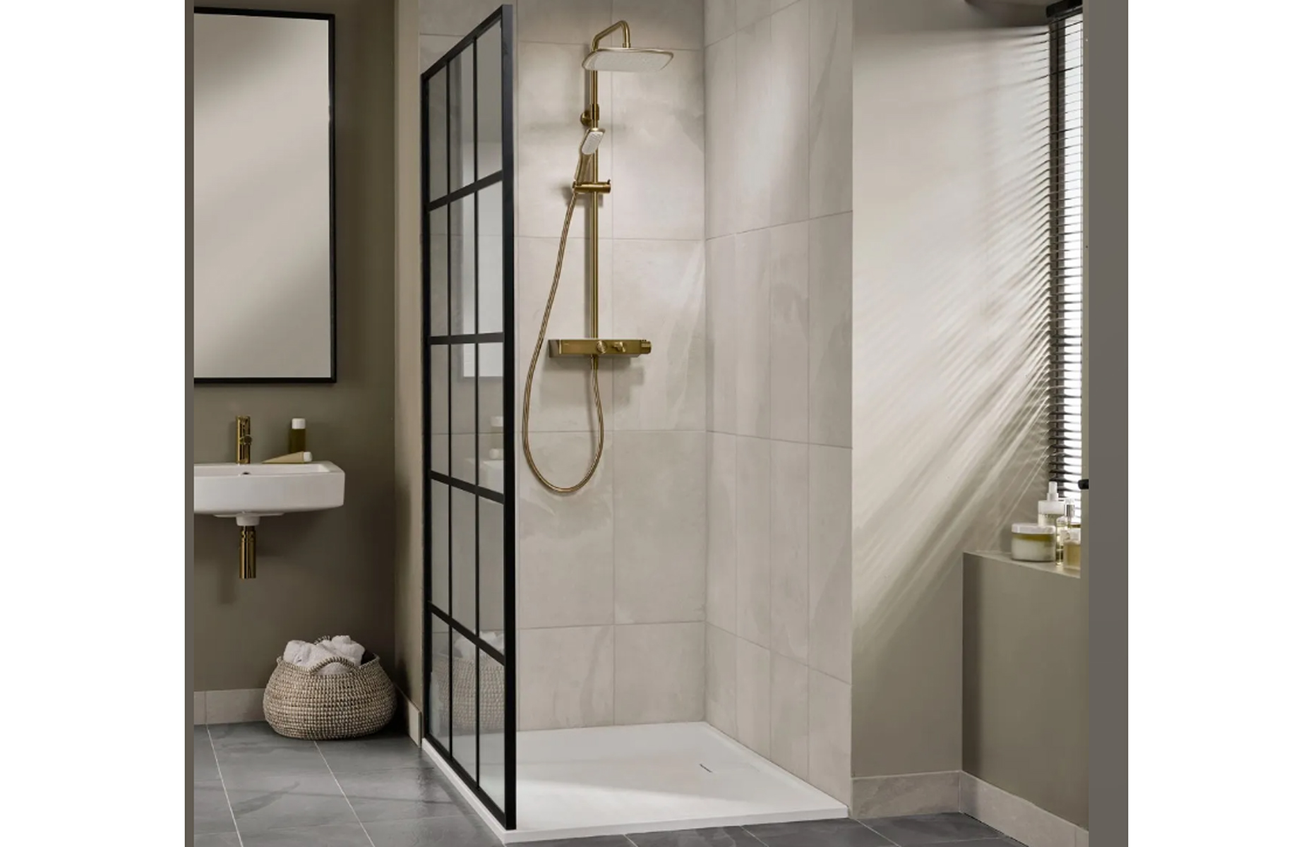 Trton brushed brass shower