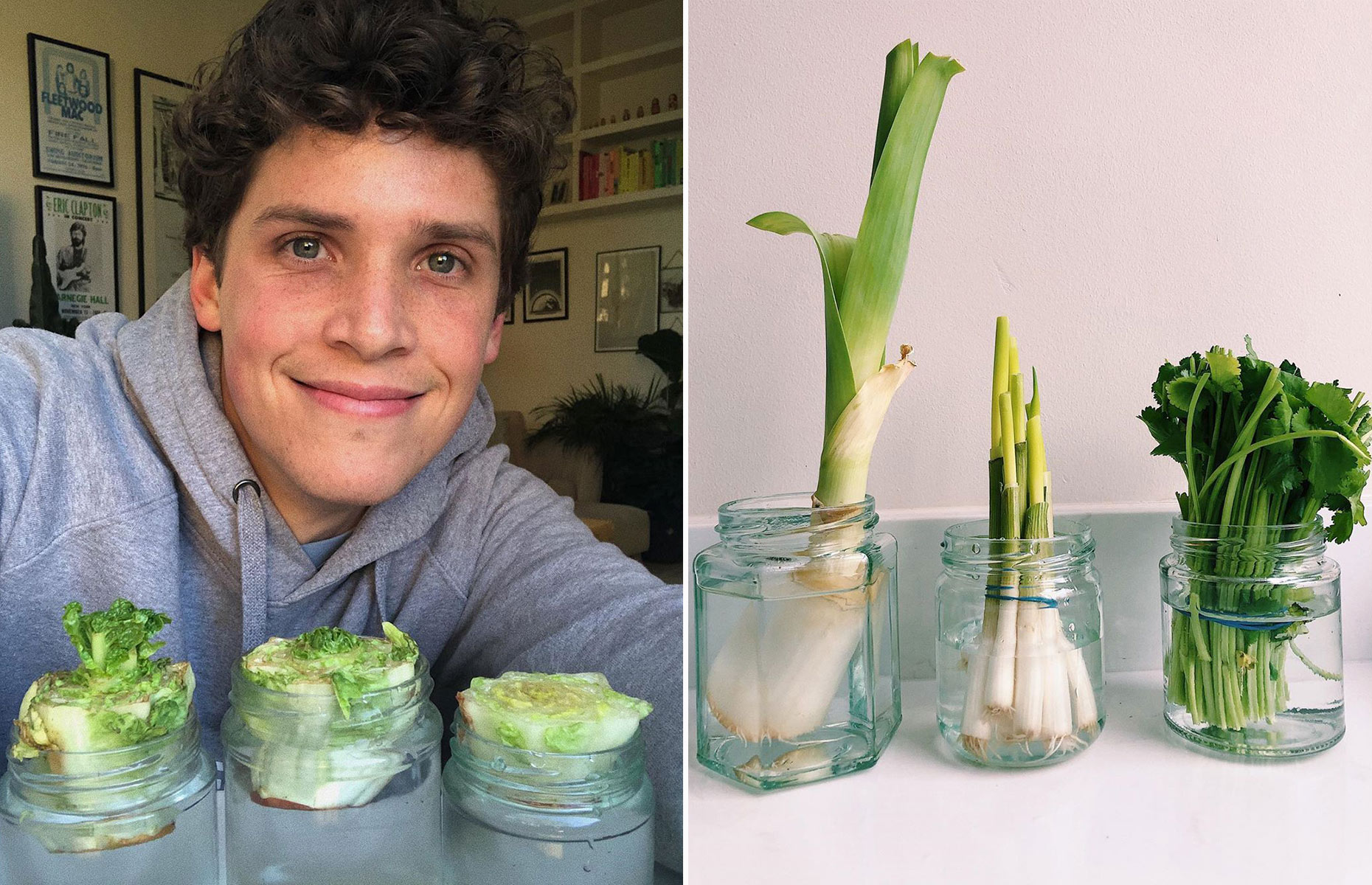 A regrowing aficionado, Max has cultivated everything from lemongrass to leeks. Image: @maxlamanna / Instagram