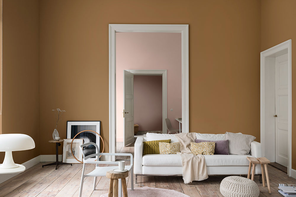 Dulux Colour of the Year - Spiced Honey living room palette