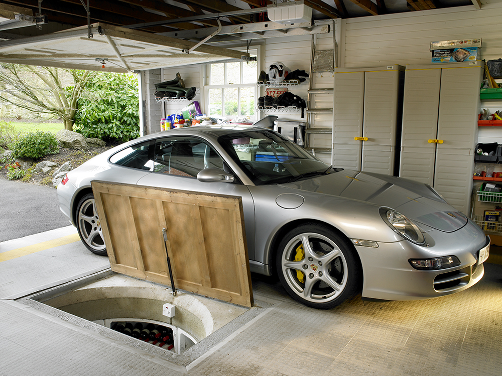 A hidden wine cellar in a garage - Spiral Cellars