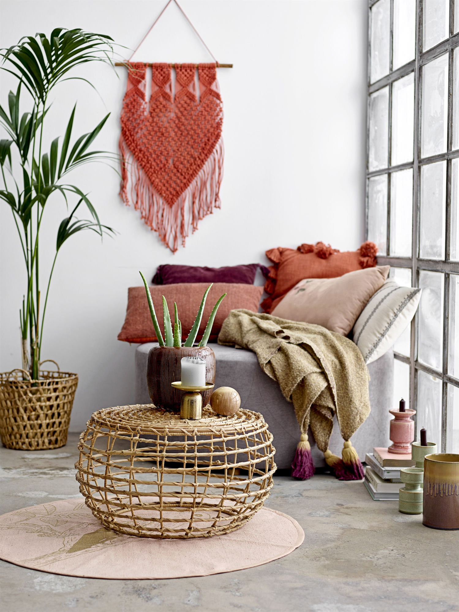 The ultimate multitasker, this wide-weave coffee table can double up as a basket. Image: Made in Design