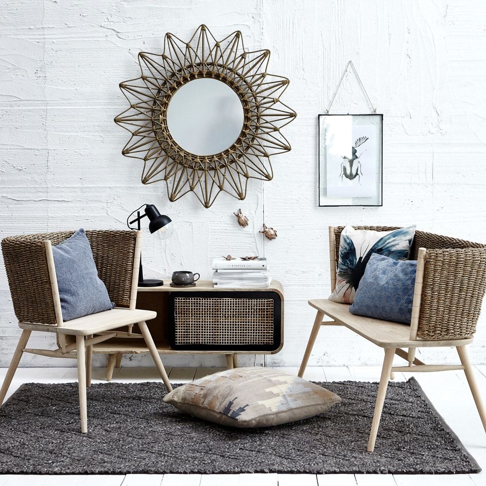Elevate an ordinary frame with an artistic wicker design. Image: Houseology