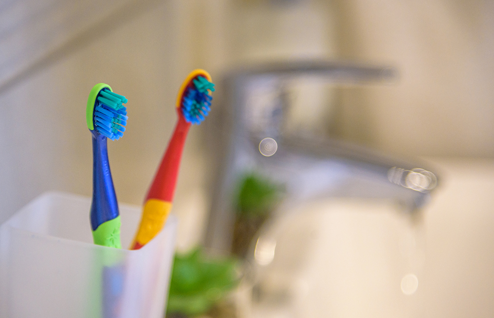 Toothbrush holders can harbour a whole host of germs. Image: Pavel Kobysh/Shutterstock