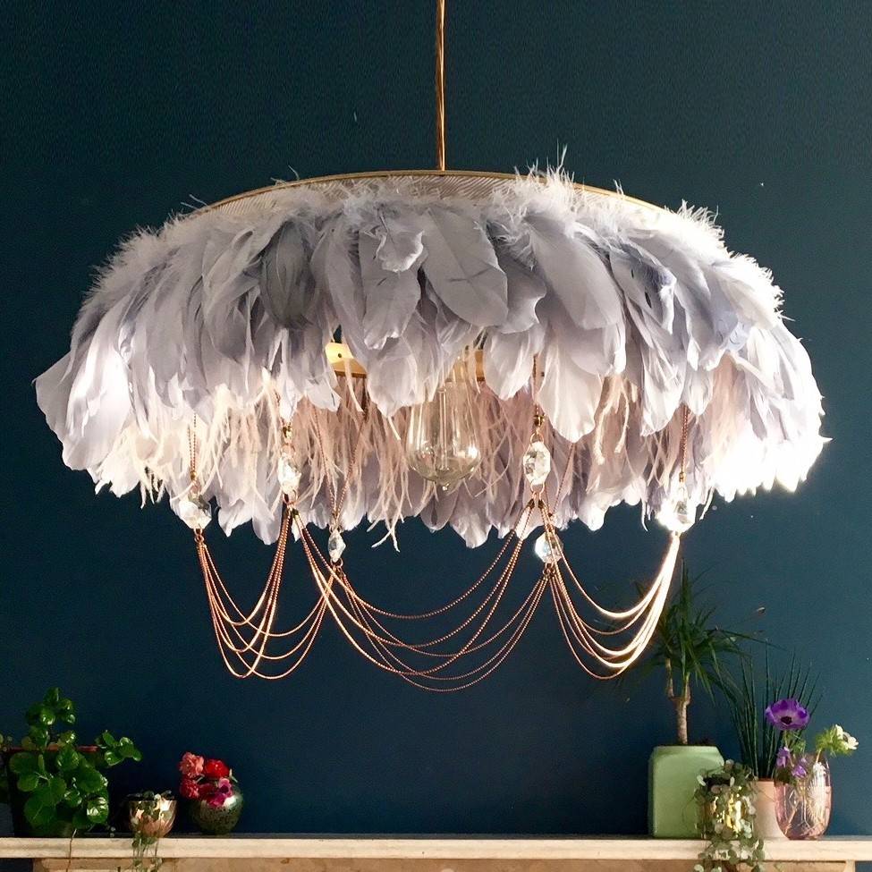 Edith goose feather chandelier