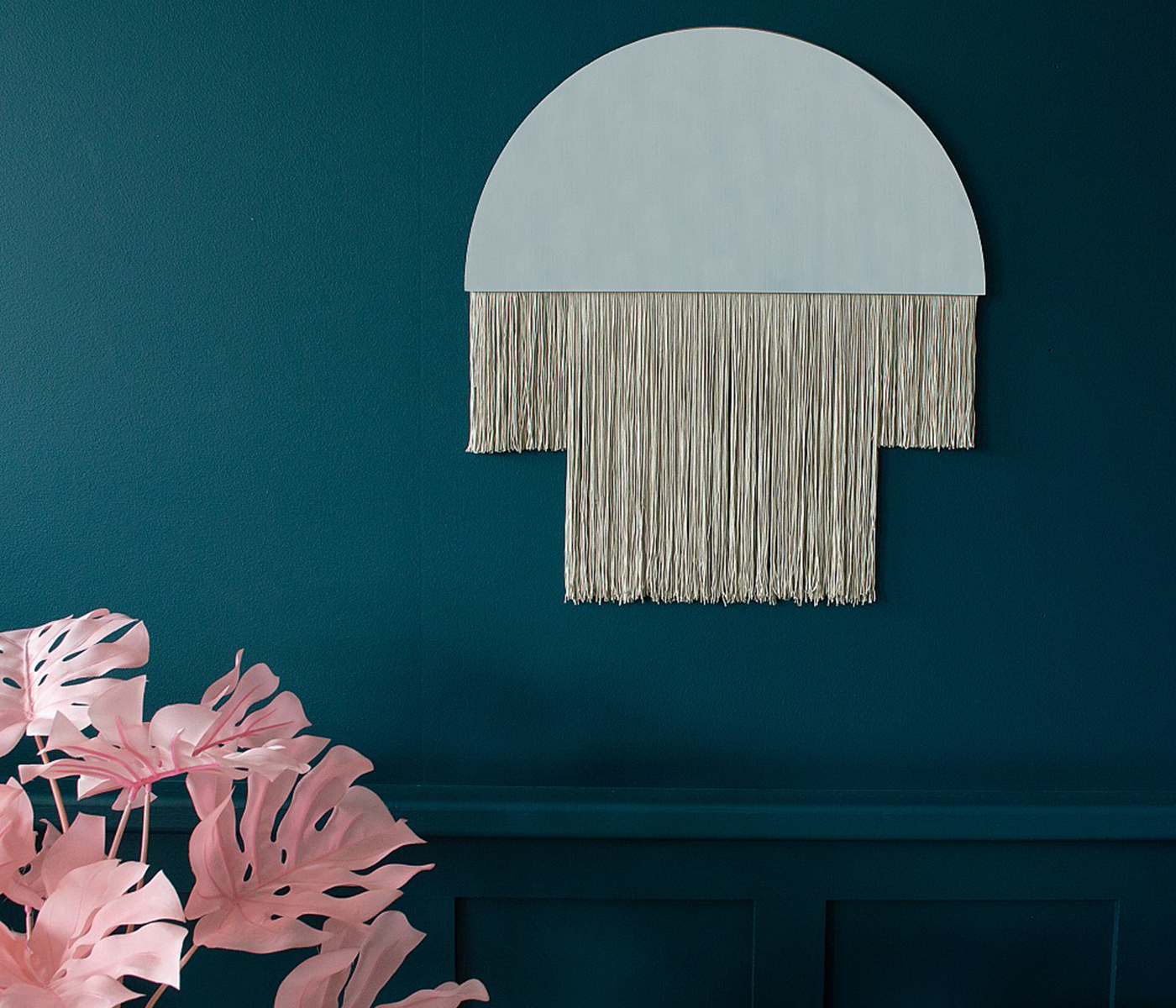 Demi-lune Mirror with Fringing, from £54 ($68), Audenza, international delivery