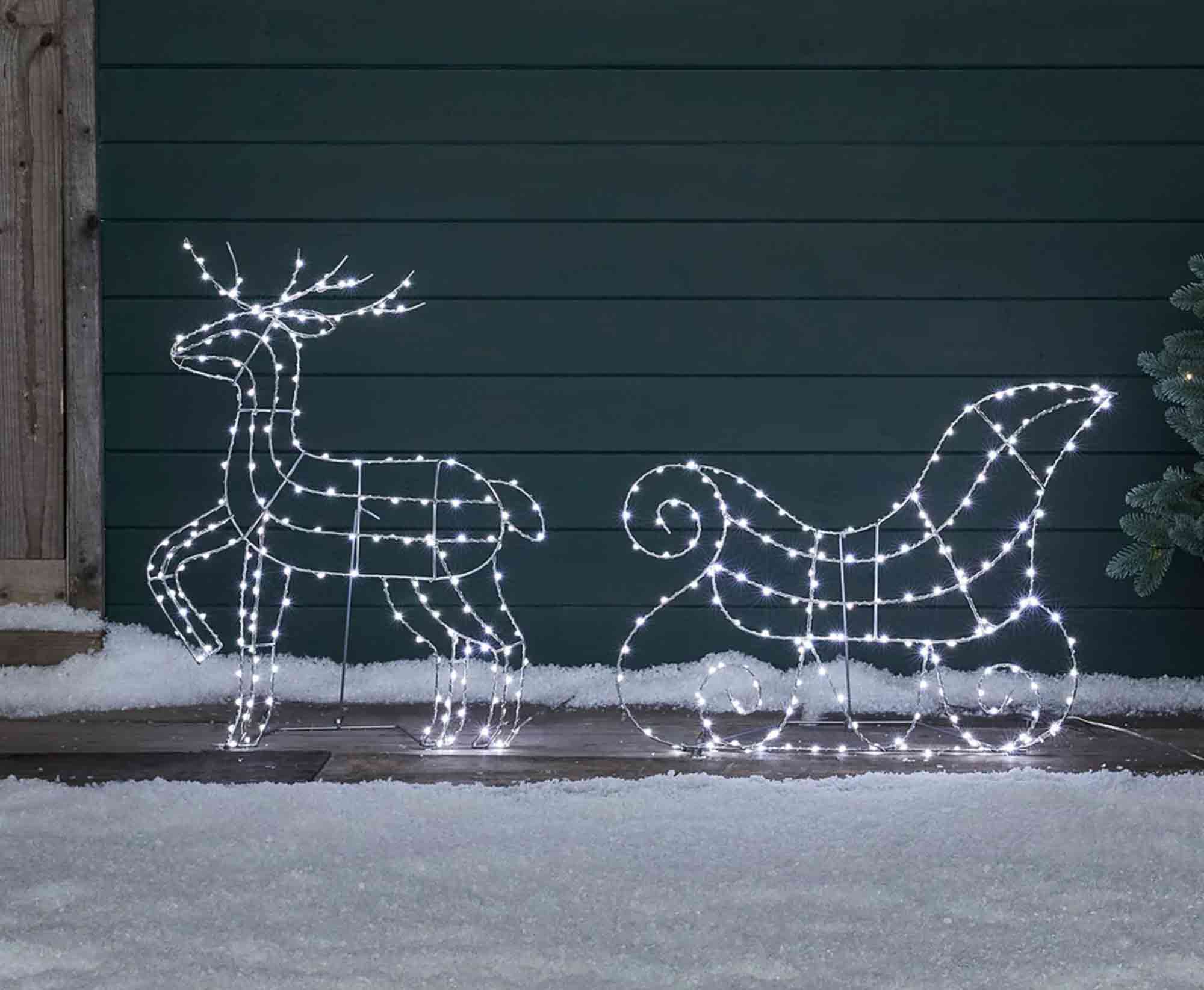 Reindeer and Sleigh lights Lights4Fun